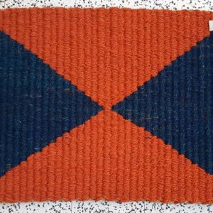 mat zandloper rood blauw klein